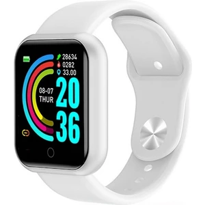 D20PRO Android Ios Için Bluetooth Fitness Akıllı Saat - Beyaz (Yurt Dışından)