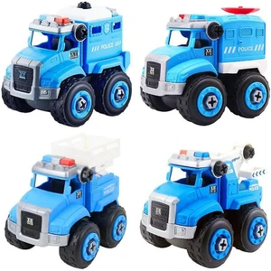Jessieyou Mall 4pcs Çocuk Montaj Atalet Mühendisliği Araba Modeli Diecast Geri Çekin Araba Oyuncaklar (Yurt Dışından)