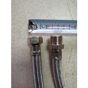 Drl Hirdavat Kalın Çelik Örgülü 1/2 Bağlantı Hortumu Nipelli 70 cm 1 Adet