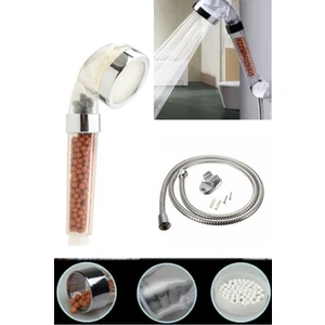 Tasarruflu ve Arıtmalı Duş Başlığı Tazyikli Banyo Hortum Askı Aparatı Komple Set