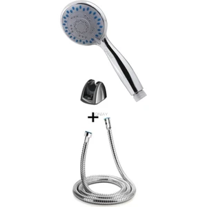 Onyon 3 Lü Set Krom  3 Fonksiyonlu Su Tasarruflu Banyo Tepe El Duş Başlığı Duş Hortum Mafsal Set
