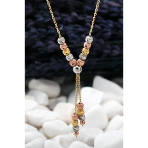 Sümer Telkari Dorissa Altın Yaldız Rose Rodyumlu Gümüş Kolye 7388