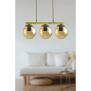 Fer Avize  Sezar Bal Camlı Eskitme Modern Tasarım 3’lü Avize