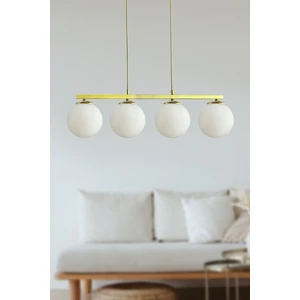 Fer Avize  Sezar Beyaz Camlı Modern Tasarım 4 Lü Avize