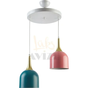 Fer Avize  Reina Modern Tasarım Metal Başlık Sarkıt 2’li Avize