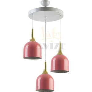 Fer Avize  Reina Modern Tasarım Metal Başlık Sarkıt 3 Lü Avize