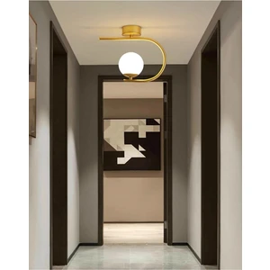 Fer Avize  Alina Modern Metal Tekli Plafonyer Gold Tekli Avize