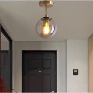 Fer Avize  Mini Modern Spor Gold Füme Camlı Tavan Plofonyer Tekli Avize