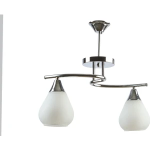Fer Avize  Fuji Modern Dekoratif Opal Camlı Krom 2’li Avize