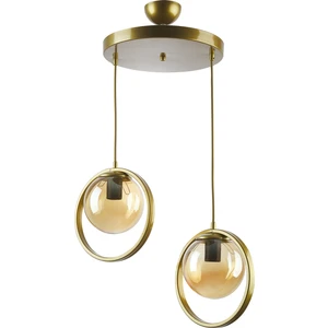 Fer Avize  Ni̇na Modern Metal Halkalı Kapalı Camlı Iki̇li̇ Avi̇ze