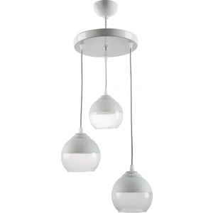 Fer Avize  Mikro  Modern Spor Dekoratif 3’lü Camlı Sarkıt Avize
