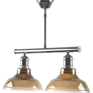 Fer Avize  Poyraz  Modern Spor  Füme  Camlı Sıralı 2 Li Avize