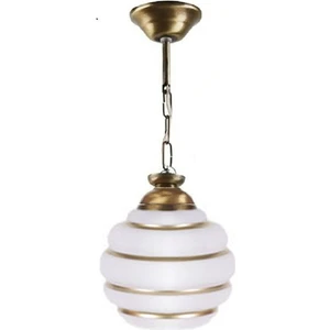Fer Avize  Süs Aski Eski̇tme Retro Rusti̇k Beyaz Gold Camlı Tekli̇ Avi̇ze