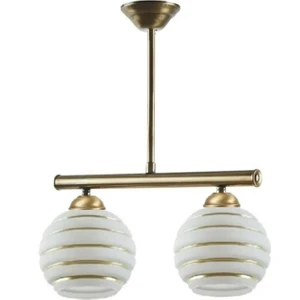 Fer Avize  Sereni̇mo Retro Rusti̇k Beyaz Gold Camlı 2’li̇ Avi̇ze