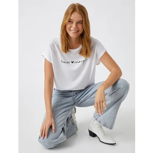 Kadın Baskılı Kısa Kollu Tişört