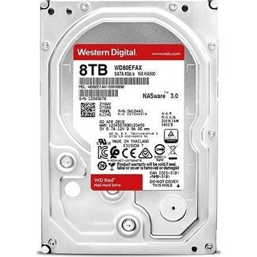 Wd 8tb Red 5400 Rpm 256MB WD80EFAX 3,5 HDD Harddisk Fiyatı