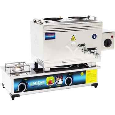 Mizan 25 Lik Doğalgazlı + Elektrikli 20 Litre 2 Demlikli Çay Kazanı