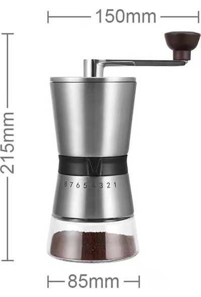 Baosity Manuel Kahve Değirmeni El Değirmeni Ile Ayarlanabilir 8 Ayarı Ile Espresso