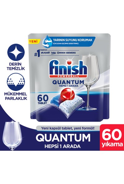 Finish Quantum 60 Kapsül Bulaşık Makinesi Deterjanı Tableti