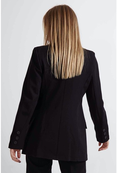 Axxel Güler Tekstil Blazer Siyah Düğmeli Ceket 10180 Siyah