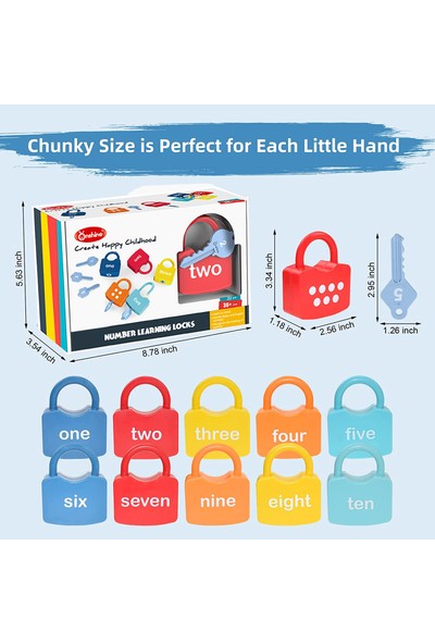 Onshine Anahtar Eşleştirme Montessori Oyuncak ile Sayısal Öğrenme Kilitleri Oyuncak (Yurt Dışından)