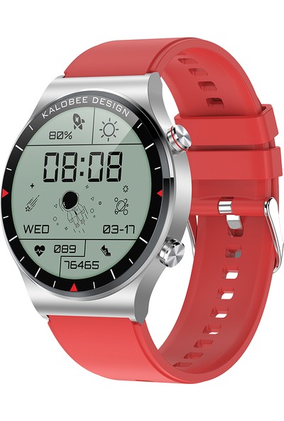 Hikıng WH4G Gümüş Akıllı Saat Yedek Kayış Hediyeli (Resmi Hikıng Türkiye Garantili) Kırmızı