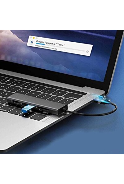 Airsky 6 In 1 Sd USB Type-C Hub HDMI Girişli Macbook Çevirici
