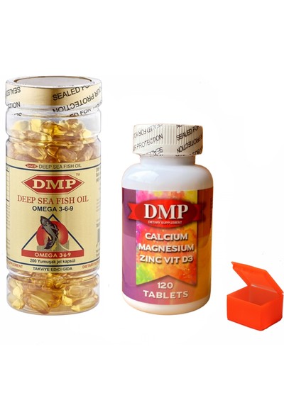 Violight Dmp Omega 3-6-9 Balık Yağı 200 Softgel - Dmp Kalsiyum Magnezyum Çinko Vitamin D3 + Hap Kutusu