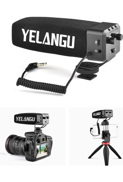 Yelangu MIC09 Dslr Kameralar Için 3.5mm Profesyonel Vlog Mikrofonu (Yurt Dışından)