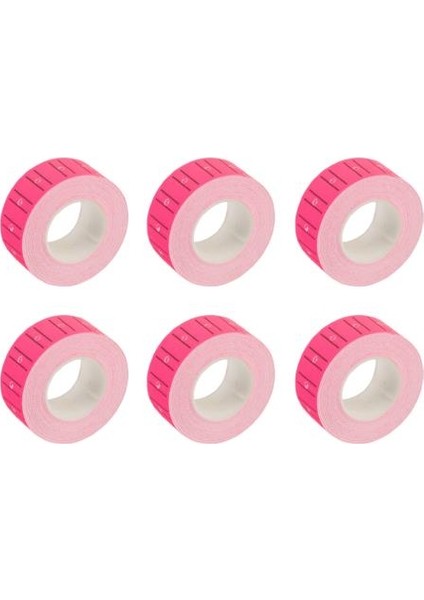 12X21 Pembe Renkli Çizgili Etiket 800'LÜ 1 Paket 6 Rulo