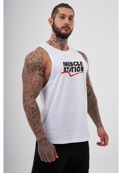 Toughman Tank Top M Beyaz Atlet