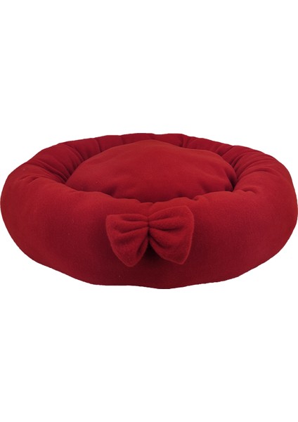 Polar Simit Kedi Yatağı & Küçük Irk Köpek Yatağı - Kırmızı - 50CM
