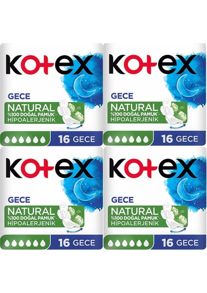 Natural Süper Ekonomik 16 Lı Gece 4 Adet