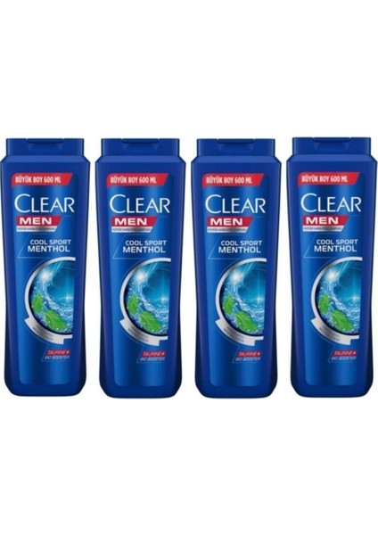 Men Cool Sport Menthol Kepeğe Karşı Etkili Şampuan 600 ml X4 Adet
