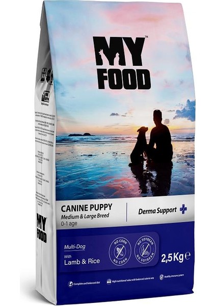 Kuzulu Pirinçli Yavru Orta/büyük Irk Köpek Maması Derma Support 2,5 kg