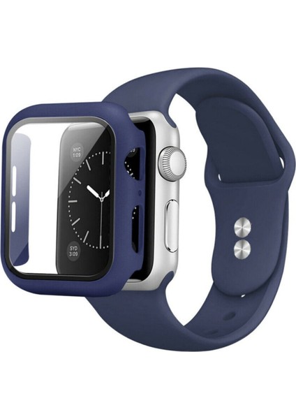 38 mm Kordon Kayış 360 Komple Çerçeve Korumalı 2 In 1 Silikon