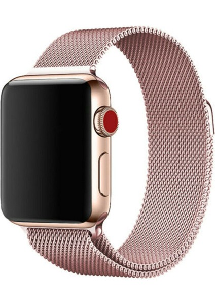 Apple Watch Uyumlu Seri 7 45 mm Çelik Kayış Hasır Örme Kordon Milano