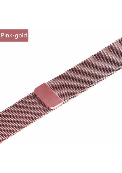 Apple Watch Uyumlu Seri 7 45 mm Çelik Kayış Hasır Örme Kordon Milano