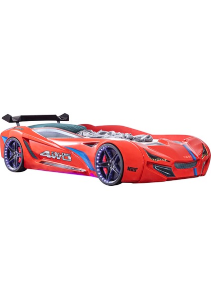 Sports Çocuk Odası Takımı, Kırmızı - Mercedes Arabalı Yatak - Dolap - Şifonyer fiyatları