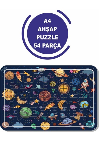 Uzay ve Gezegenler A4 54 Parça Puzzle, Oyuncak, Yapboz