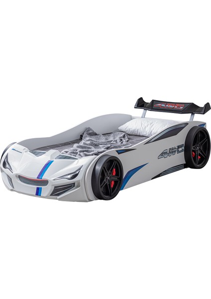 Sports Çocuk Odası Takımı, Beyaz - Merso Arabalı Yatak - Dolap - Masa - Şifonyer - Kitaplık fiyatları