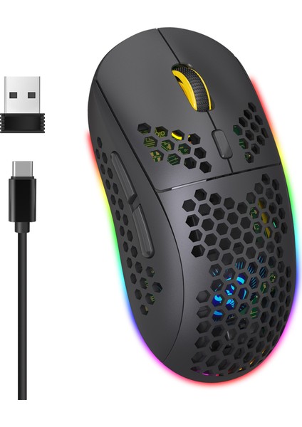 Hxsj T90 Rgb Hafif Üç Modlu Kablosuz Oyun Faresi (Yurt Dışından)