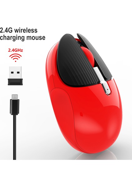 M106 2.4 Ghz 1600 Dpı Tek Modlu Kablosuz Fare USB Şarj Edilebilir (Siyah) (Yurt Dışından)