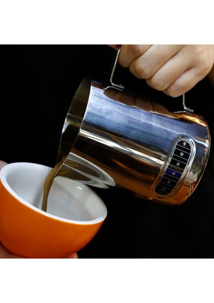 600ML Paslanmaz Çelik Süt Sürahi Sürahi Froother Kahve W / Sıcaklık Sensörü
