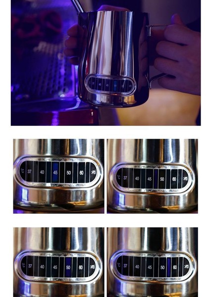 600ML Paslanmaz Çelik Süt Sürahi Sürahi Froother Kahve W / Sıcaklık Sensörü