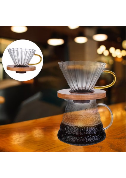 Kahve Filtresi Fincan Manuel Ahşap Palet Ile Kahve Makinesi Üzerinde Ahşap Palet Kahve Brewer Saplı Büyük