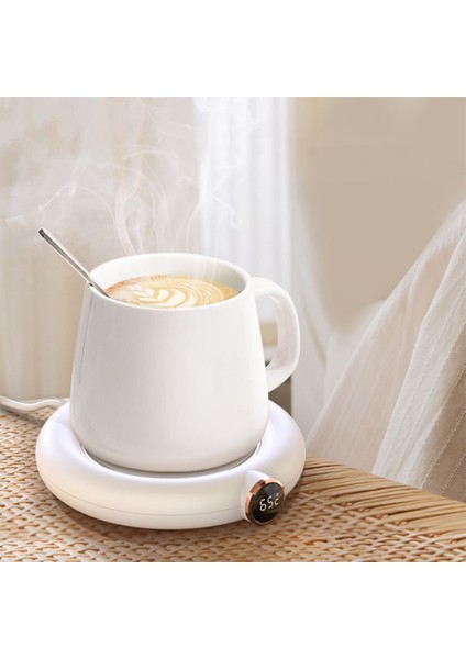 Akıllı USB Kahve Kupa Isıtıcı Pad Masa Coaster Kupası Isıtıcı Için 10 W LED Ekran Beyaz