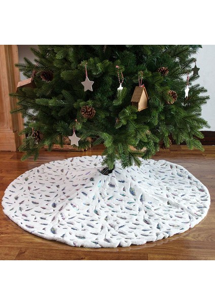 Tüyler Noel Ağacı Etek Kalın Karlı Beyaz Ağaç Mat Dekor Süsleme Renkli 90 cm modelleri