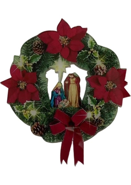 Yapay Noel Çelenk Duvar Süs Açık Güz Dekor Tatil Çelenk Kırmızı