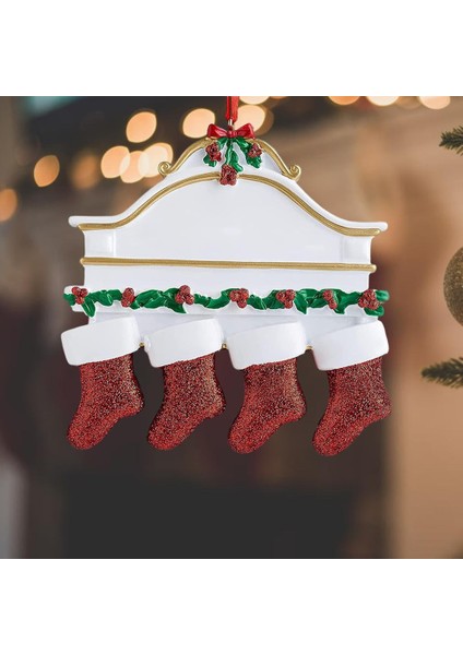 Dekorasyon Kişiselleştirilmiş Çevresel Olarak Reçine Noel Çorap Tatil Için 4 Adet